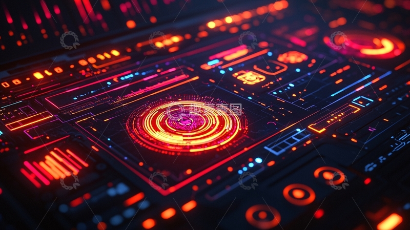 高清大图下载【趣麦麦图】未来科技感的电子面板