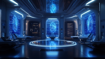 未来科技感控制室