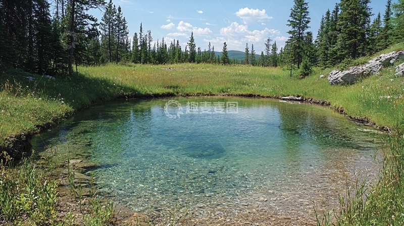高清大图下载【趣麦麦图】清澈见底的池塘