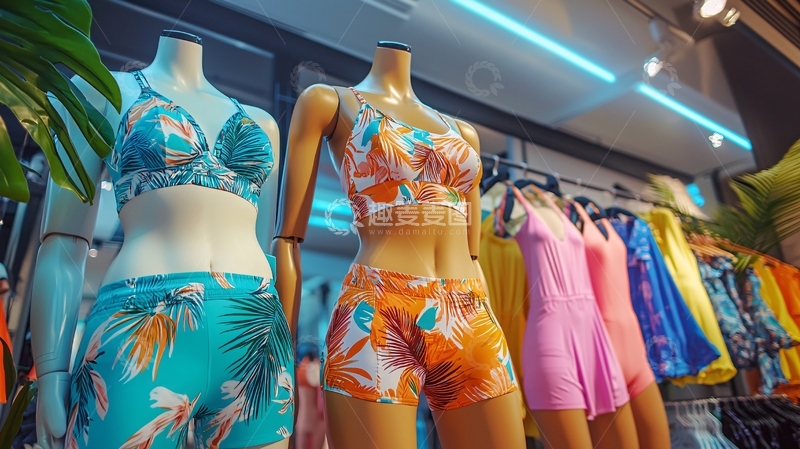 高清大图下载【趣麦麦图】泳衣模特展示