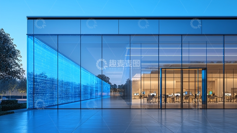 高清大图下载【趣麦麦图】现代玻璃幕墙建筑外立面
