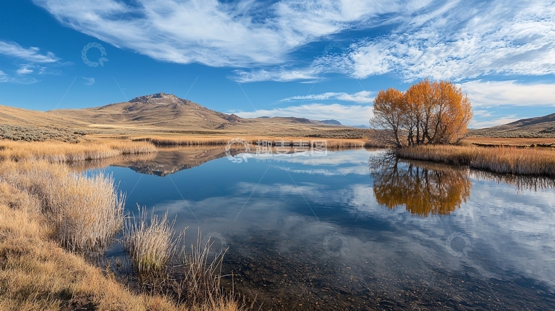 高清大图下载【趣麦麦图】秋日湖光山色倒影