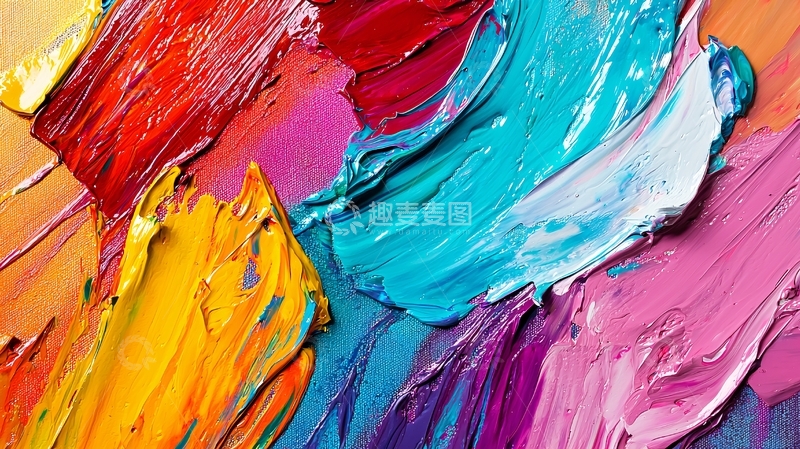 高清大图下载【趣麦麦图】油画颜料肌理质感