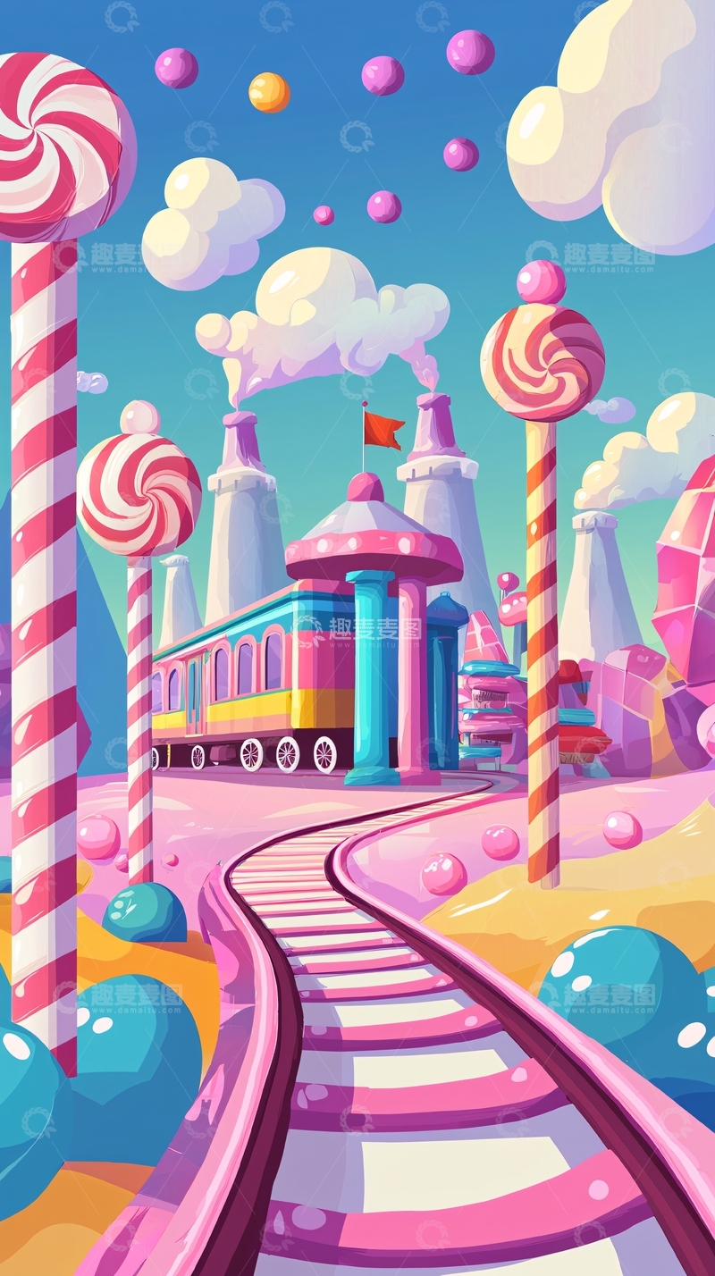 高清大图下载【趣麦麦图】卡通糖果世界