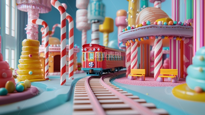 高清大图下载【趣麦麦图】糖果火车