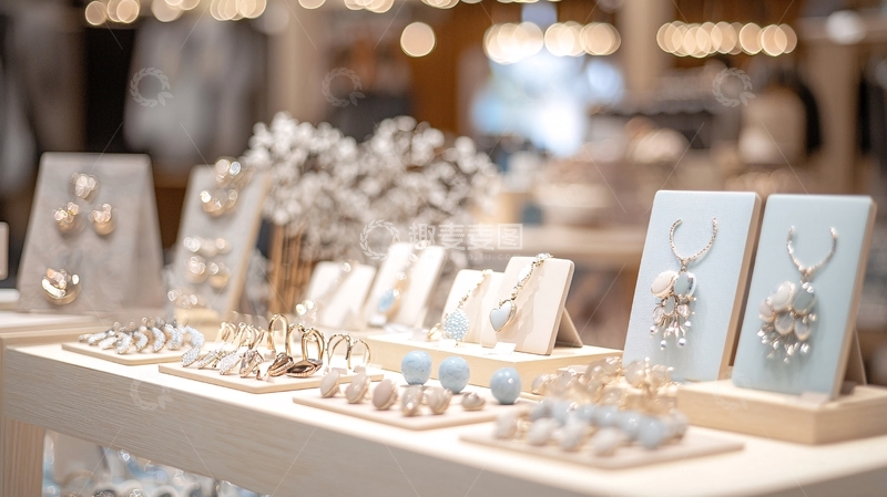 高清大图下载【趣麦麦图】轻奢银饰展示柜