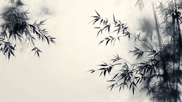 水墨风竹子背景留白