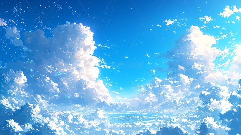 晴朗天空白云朵朵