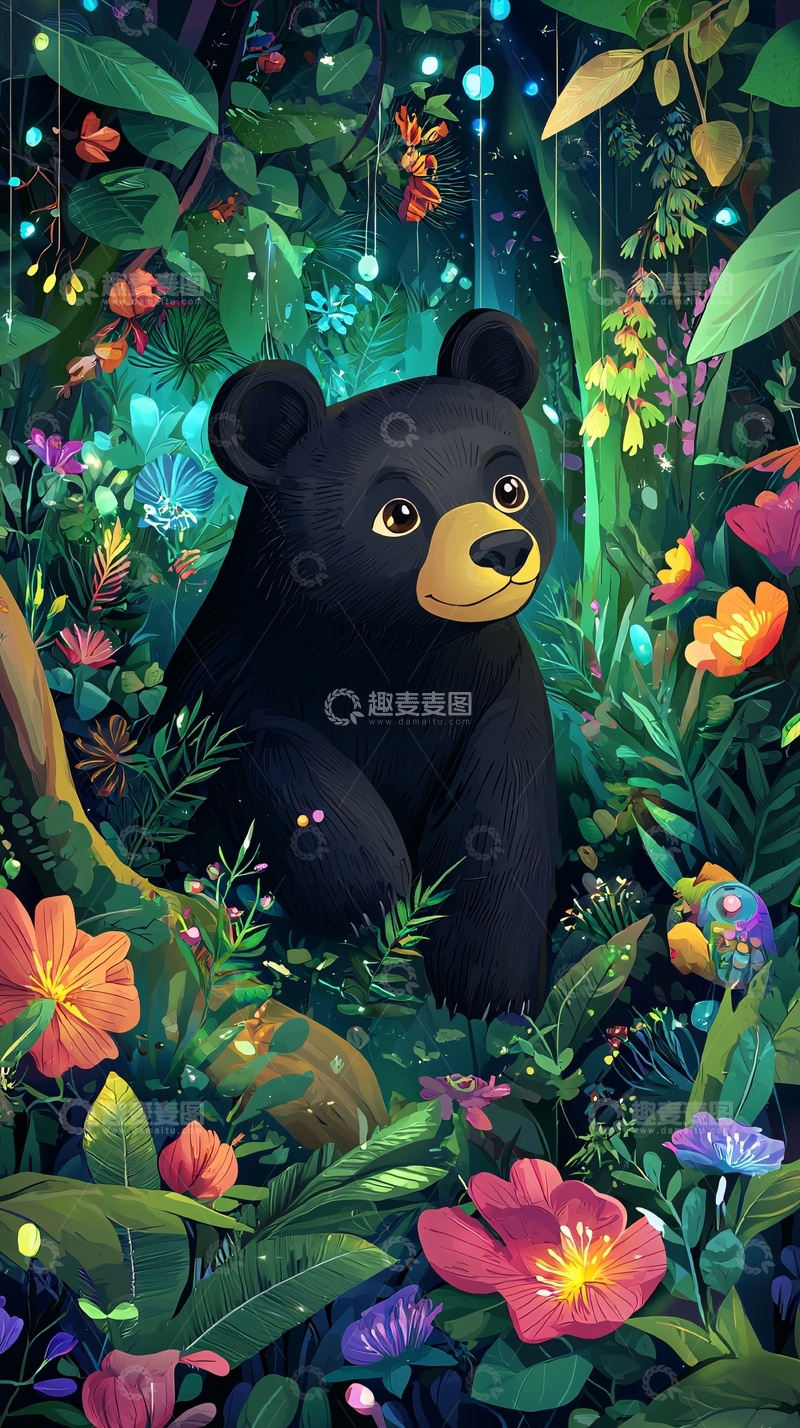 高清大图下载【趣麦麦图】黑熊