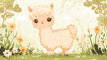可爱卡通羊驼