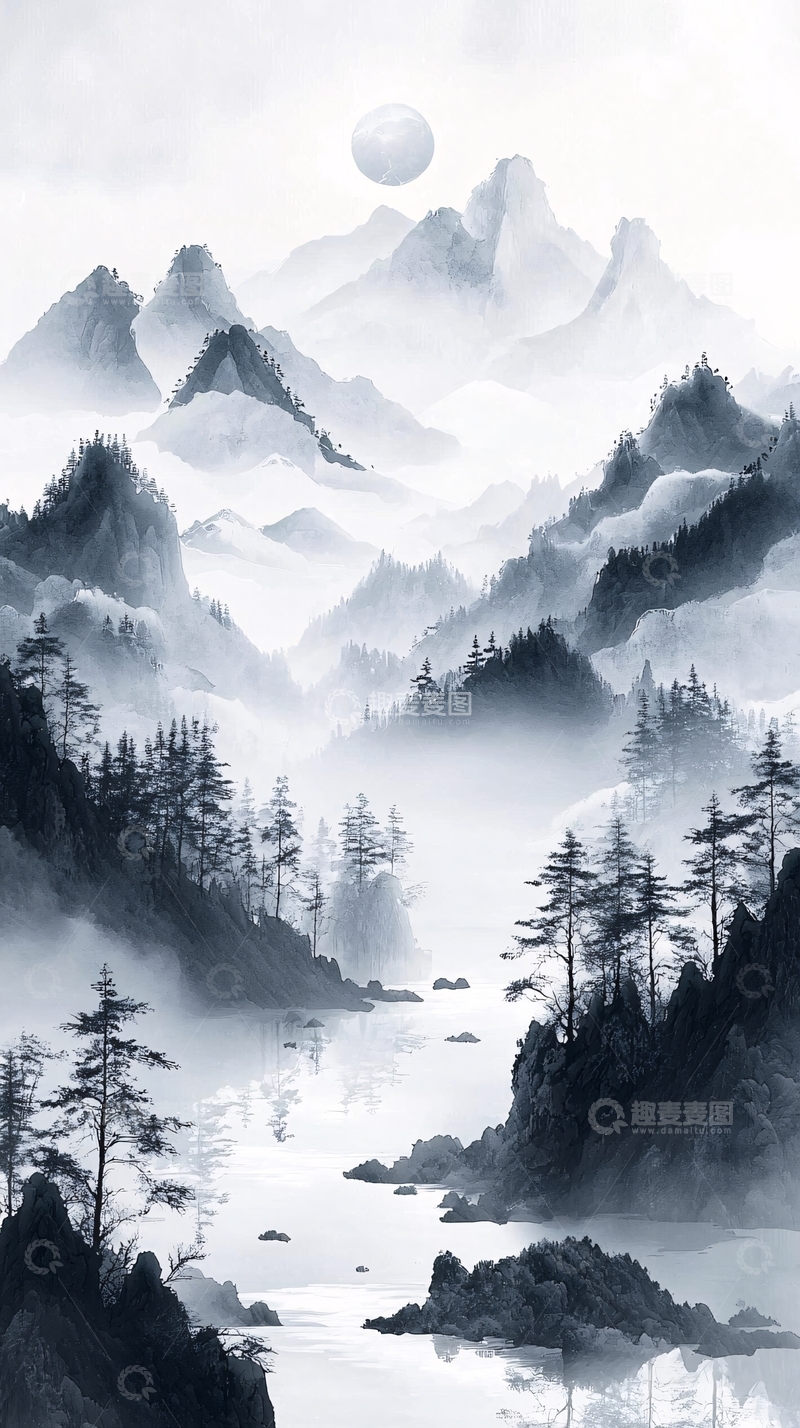 高清大图下载【趣麦麦图】水墨山水