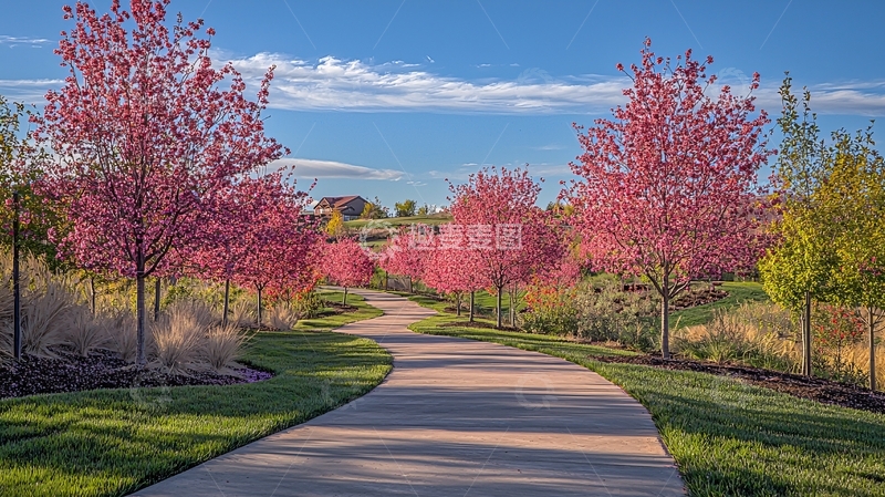 高清大图下载【趣麦麦图】粉色花树