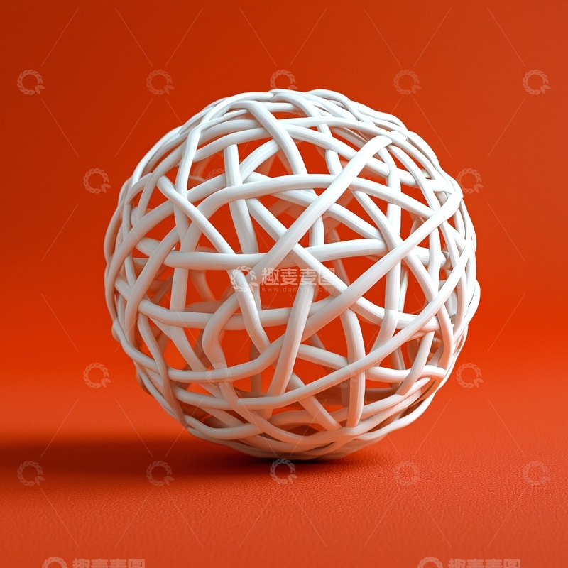 高清大图下载【趣麦麦图】白色缠绕线球