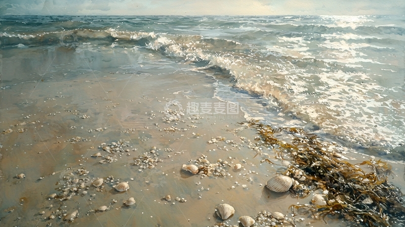 高清大图下载【趣麦麦图】海岸线阳光照射