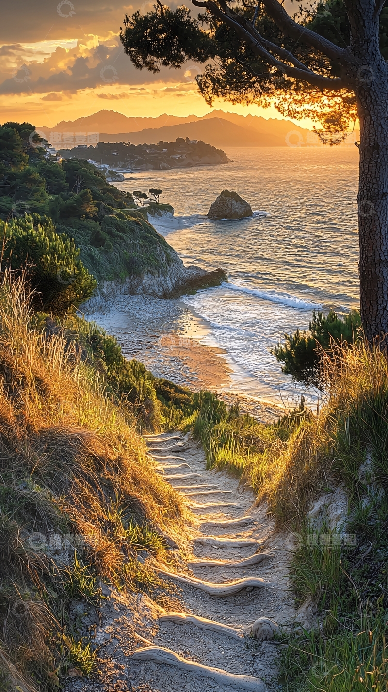 高清大图下载【趣麦麦图】海边日落
