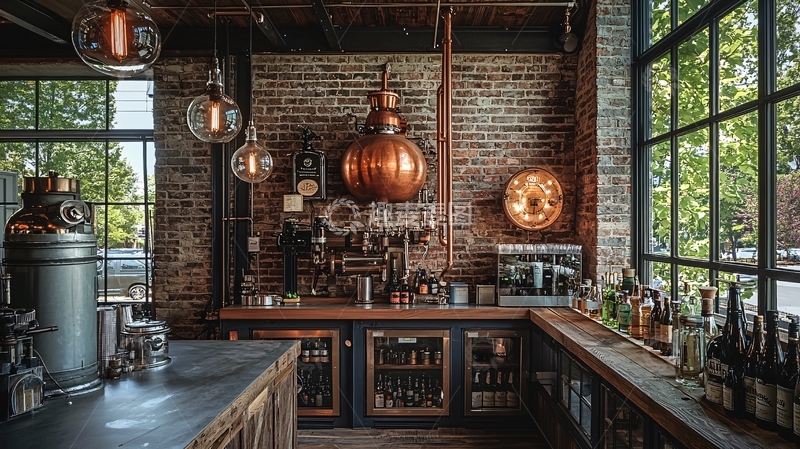 高清大图下载【趣麦麦图】复古工业风酒吧场景