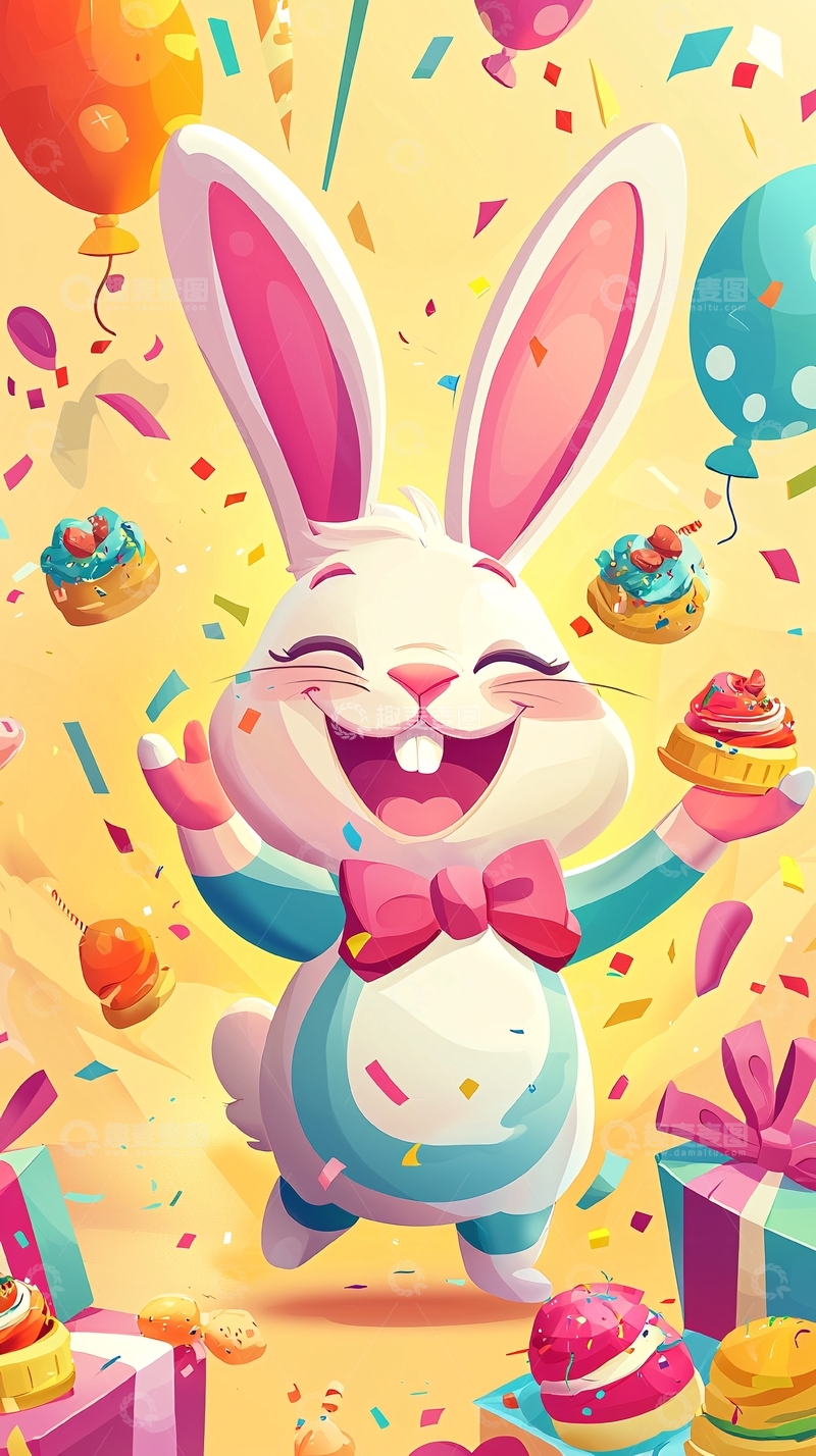 高清大图下载【趣麦麦图】快乐的兔子