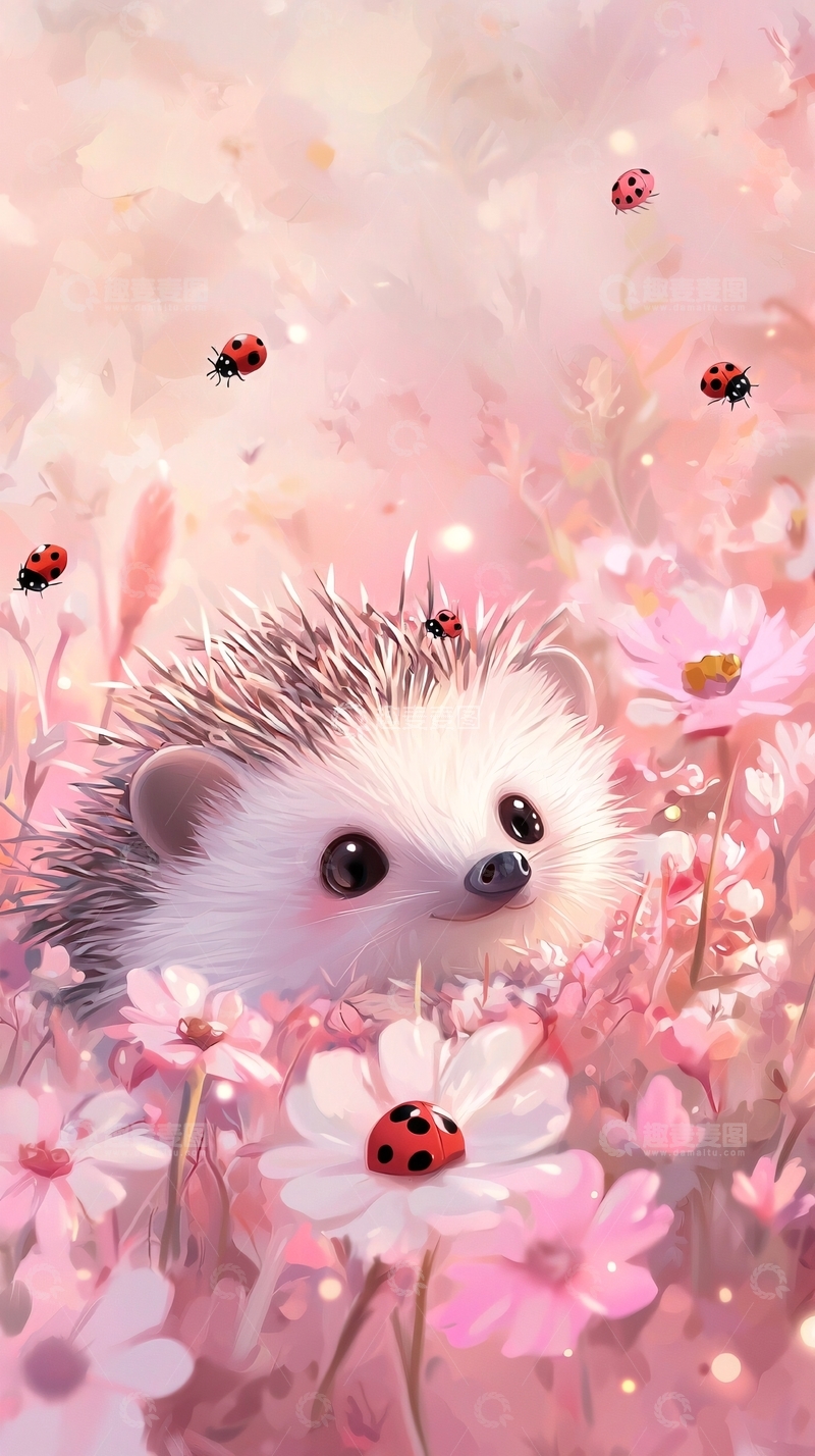 高清大图下载【趣麦麦图】粉色小刺猬
