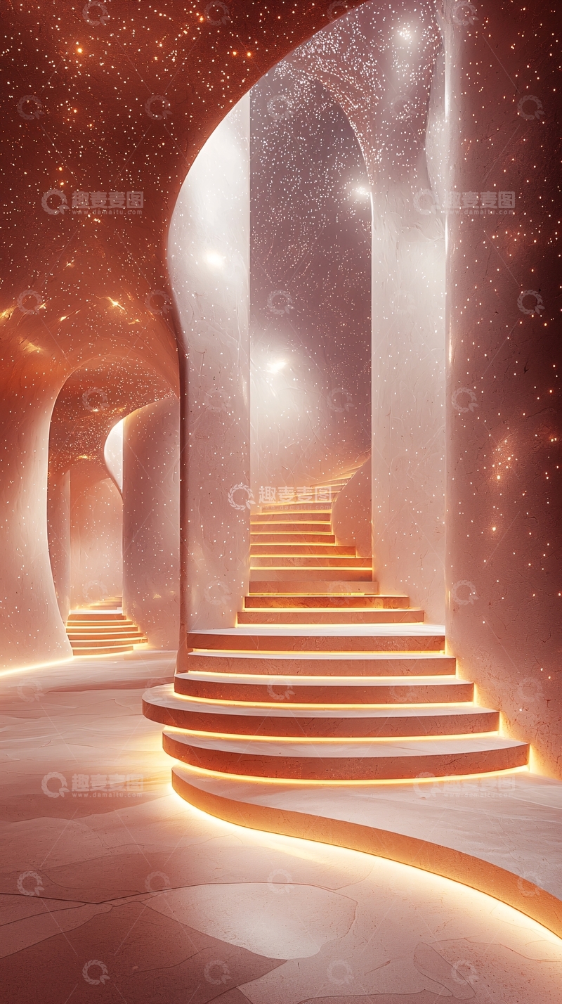 高清大图下载【趣麦麦图】星河旋转楼梯