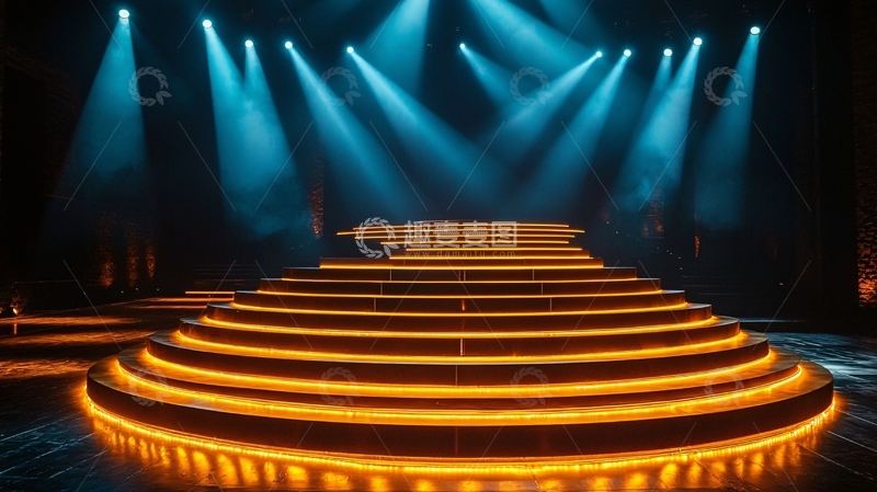 高清大图下载【趣麦麦图】舞台灯光阶梯特写