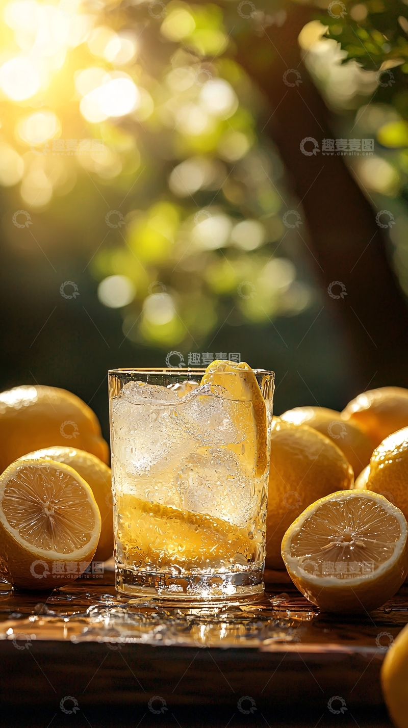 高清大图下载【趣麦麦图】阳光下的柠檬饮品