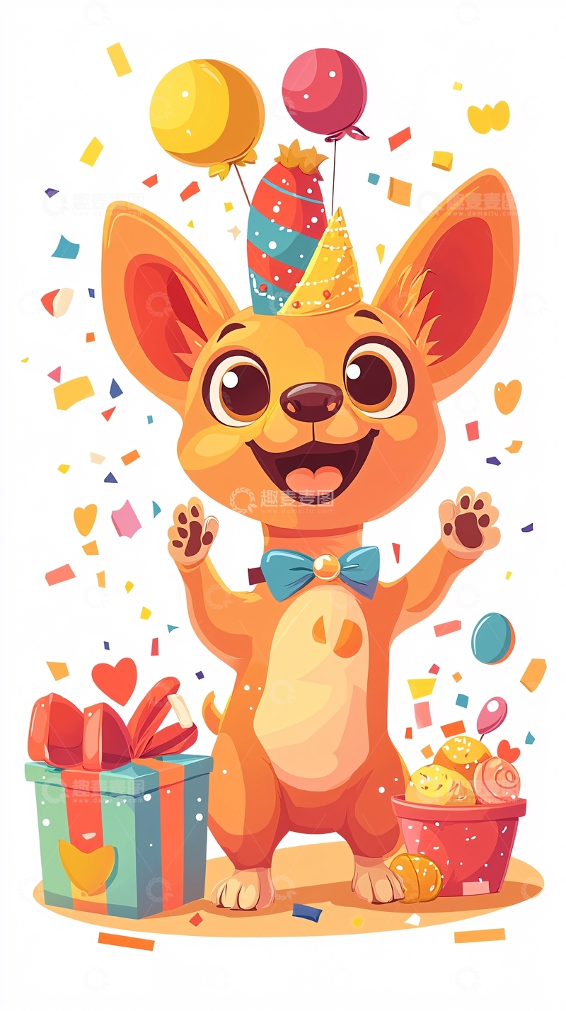 高清大图下载【趣麦麦图】可爱吉娃娃生日派对