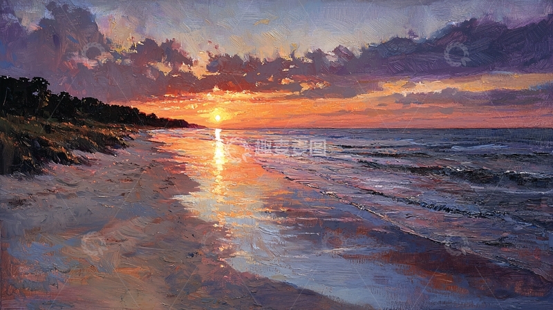 高清大图下载【趣麦麦图】唯美海边日落风景图