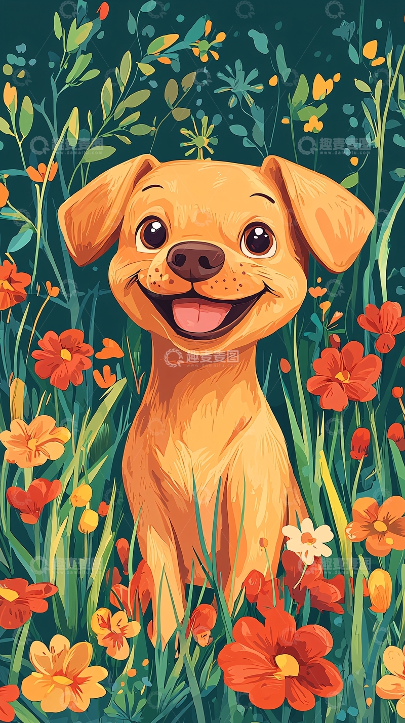 高清大图下载【趣麦麦图】卡通小狗