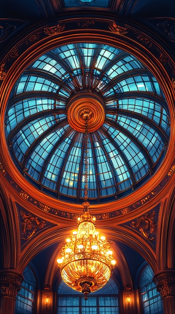 穹顶下的华丽吊灯