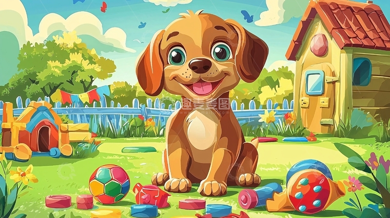 高清大图下载【趣麦麦图】卡通小狗