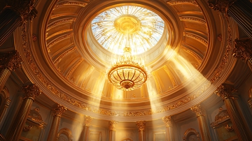 金色穹顶光线照射