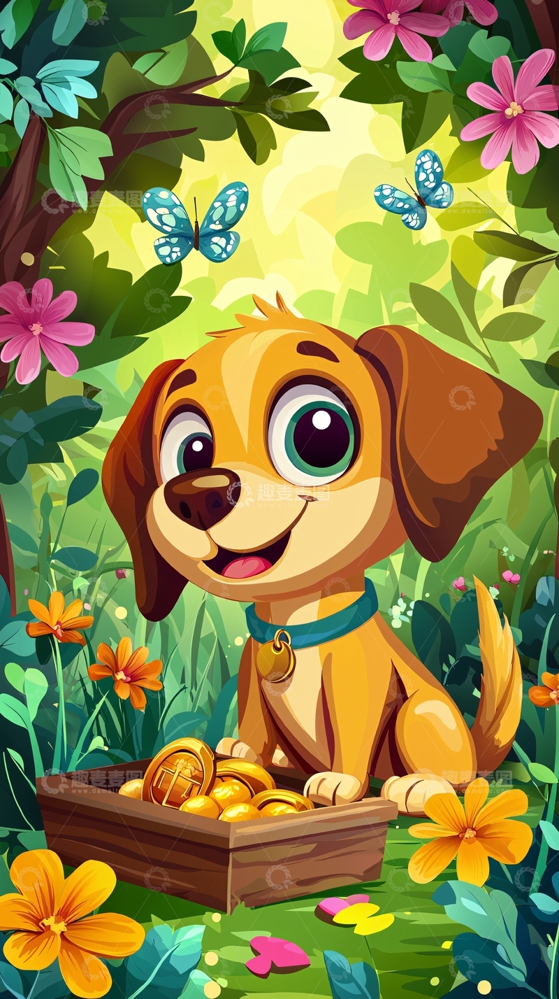 高清大图下载【趣麦麦图】卡通小狗