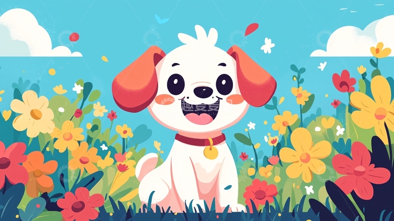 高清大图下载【趣麦麦图】卡通小狗