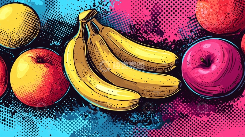 高清大图下载【趣麦麦图】色彩鲜艳的水果插画