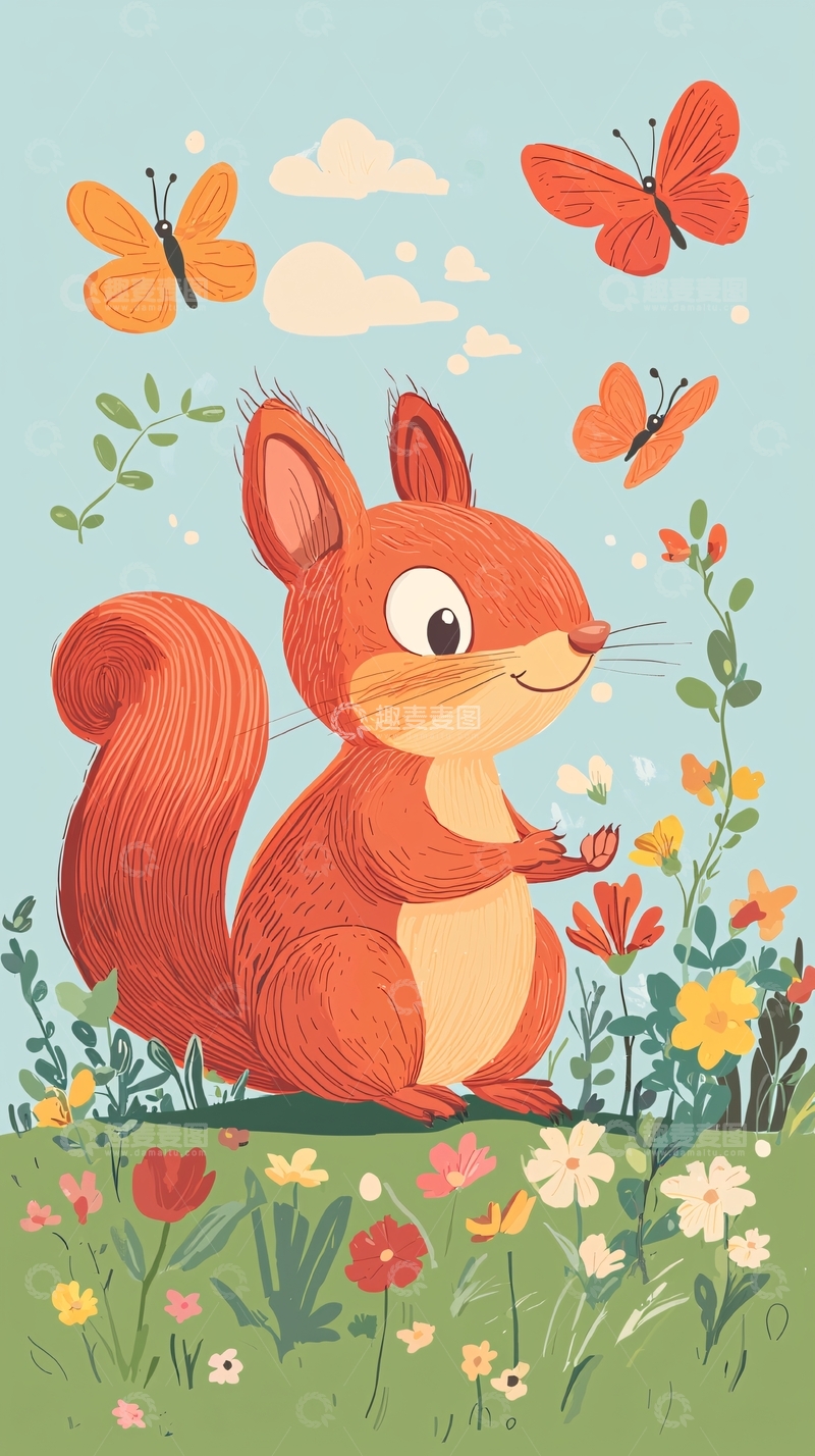 高清大图下载【趣麦麦图】卡通小松鼠