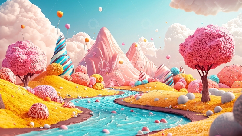 高清大图下载【趣麦麦图】糖果色梦幻世界