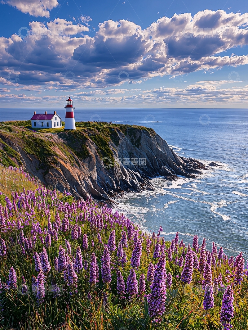 高清大图下载【趣麦麦图】美丽海岸线灯塔风景