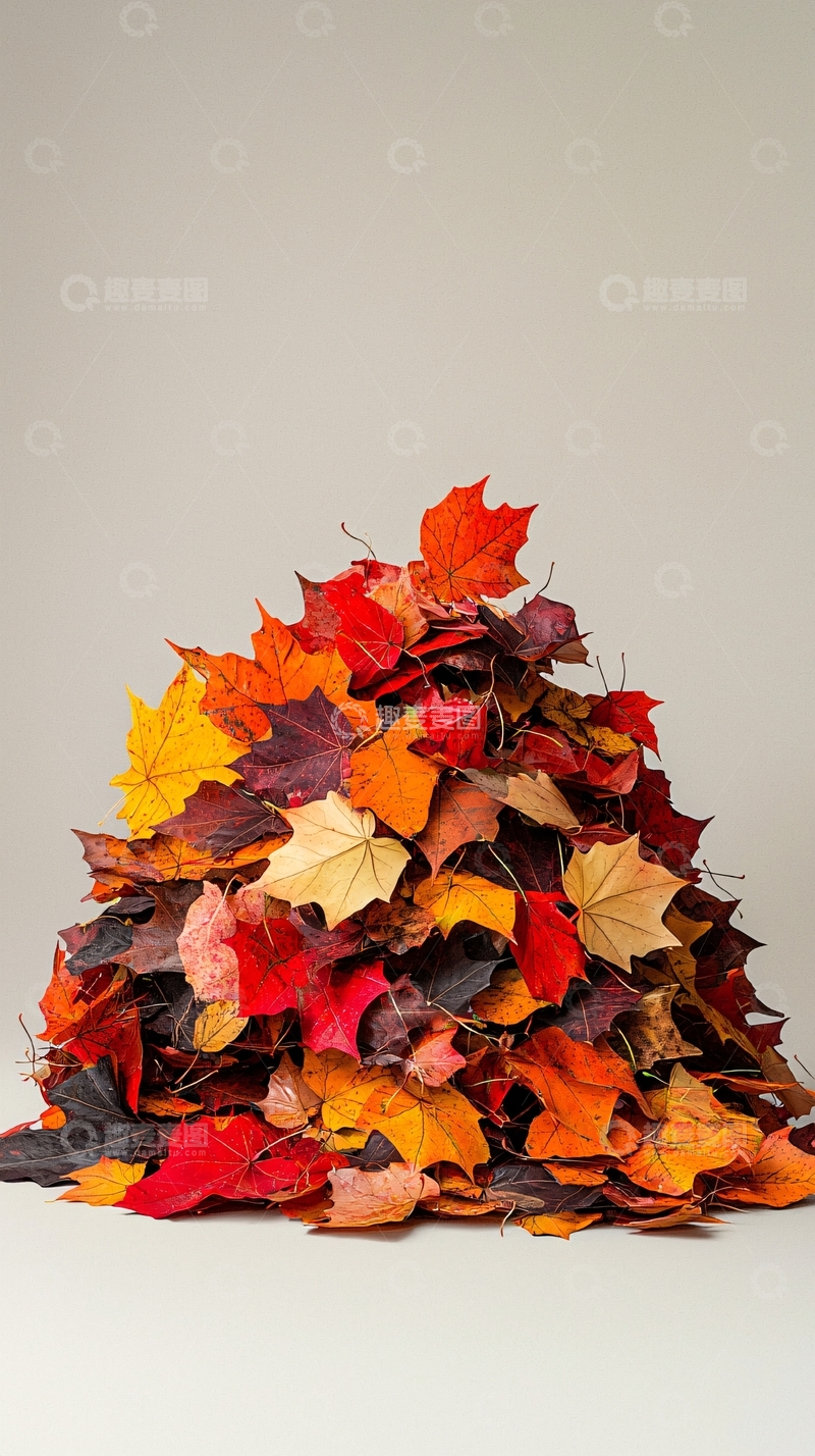 高清大图下载【趣麦麦图】一堆五彩缤纷的落叶