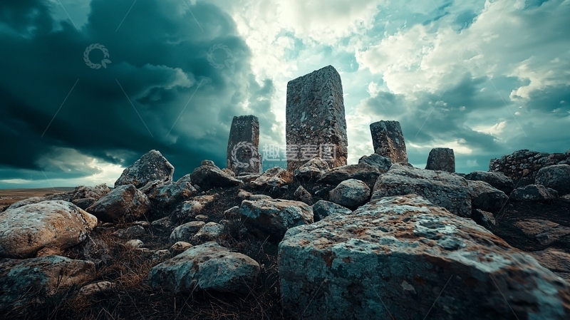 高清大图下载【趣麦麦图】暴风雨下的巨石阵