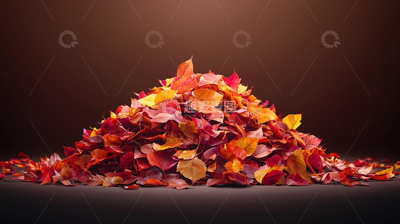 高清大图下载【趣麦麦图】一堆色彩斑斓的秋叶