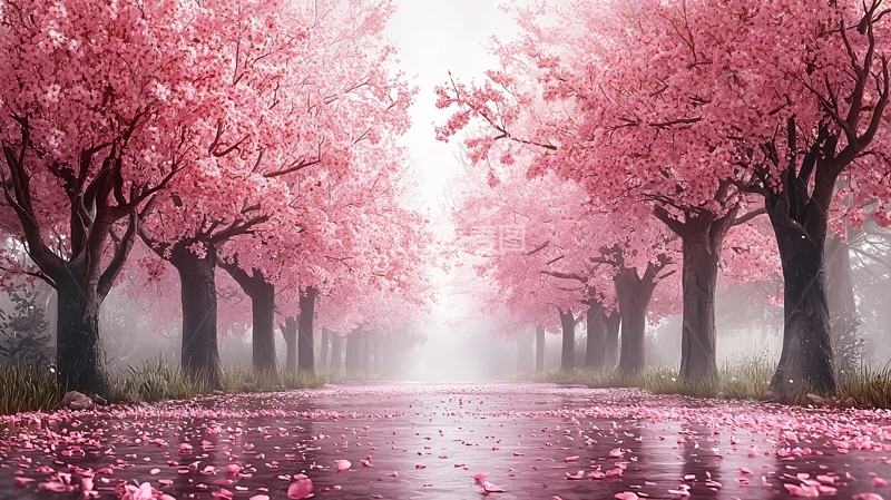 高清大图下载【趣麦麦图】樱花大道美景