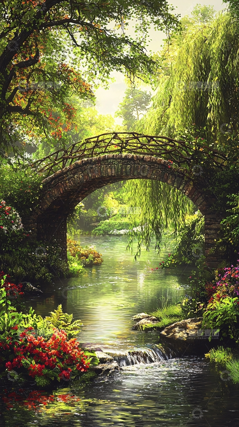 高清大图下载【趣麦麦图】小桥流水人家风景