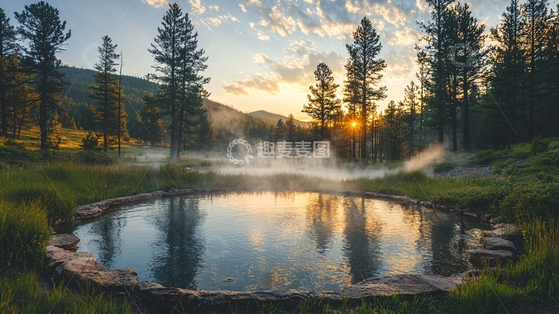 高清大图下载【趣麦麦图】清晨湖面薄雾笼罩