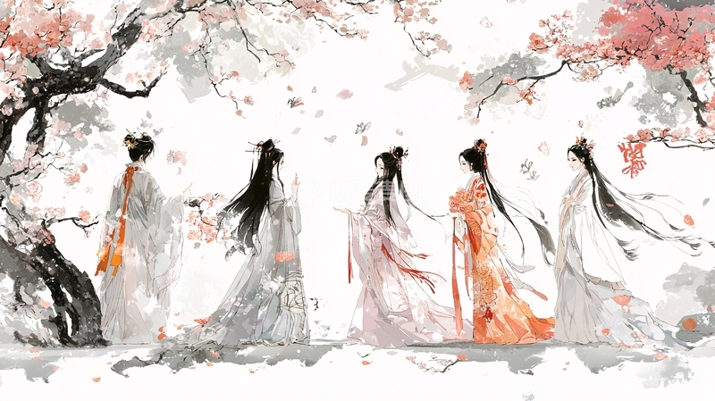 高清大图下载【趣麦麦图】水墨画古风女子