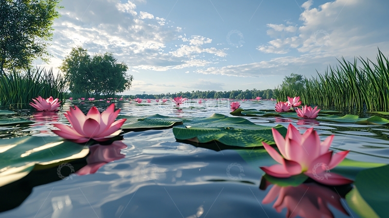 高清大图下载【趣麦麦图】水面荷花