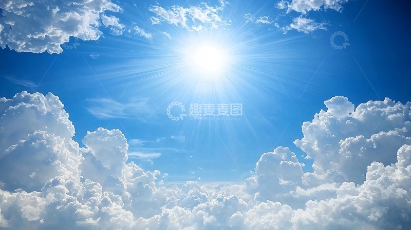 高清大图下载【趣麦麦图】蓝天白云阳光明媚