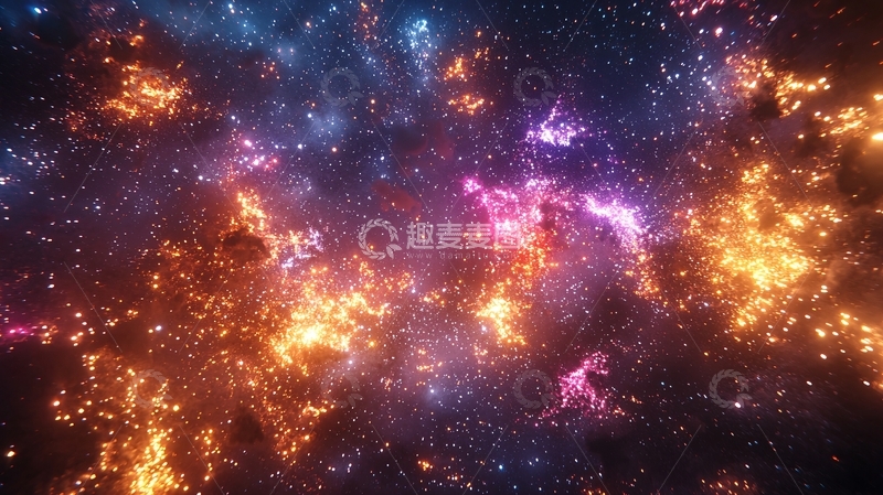 高清大图下载【趣麦麦图】绚丽星云宇宙背景