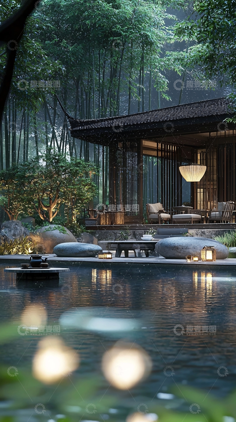 高清大图下载【趣麦麦图】中式庭院