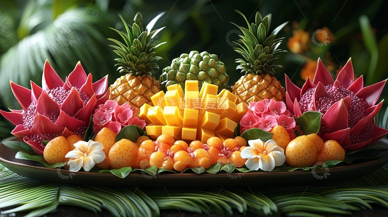 高清大图下载【趣麦麦图】热带水果拼盘特写
