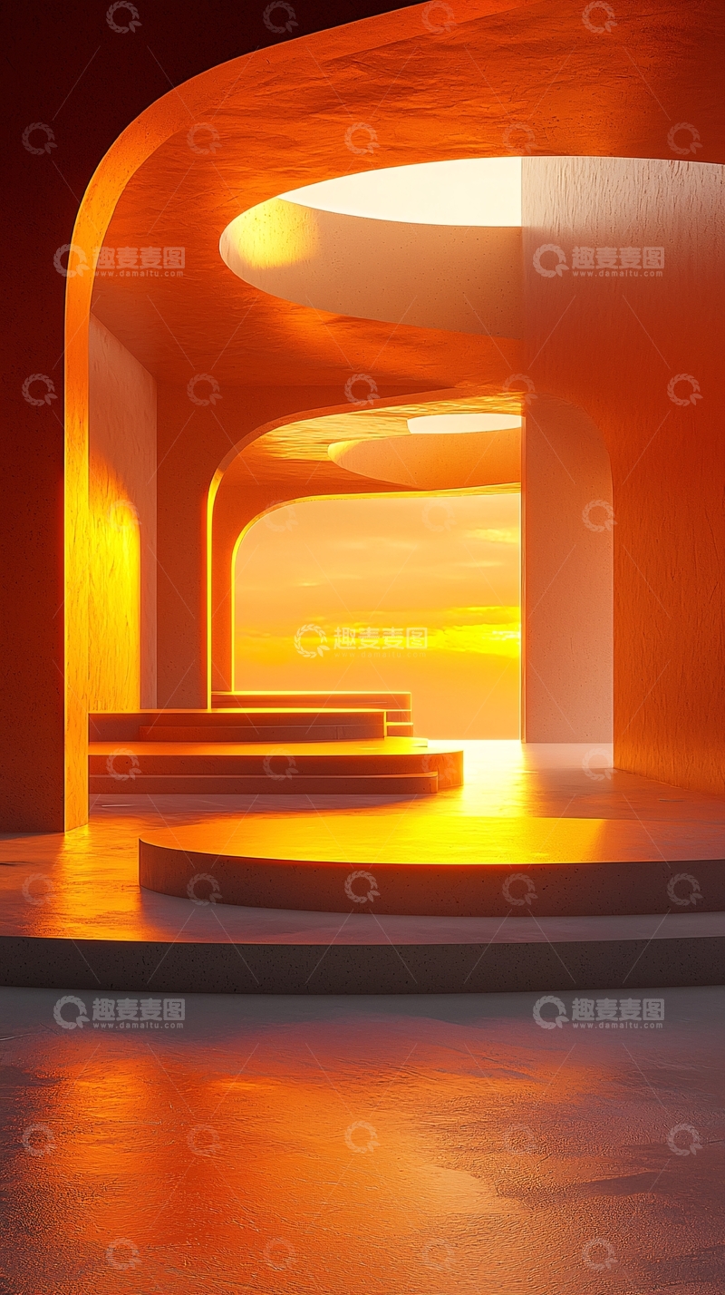 高清大图下载【趣麦麦图】金色光芒的未来建筑